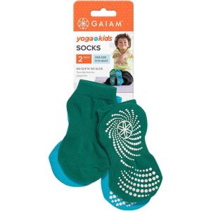 imageGaiam Kids Yoga Socks Pack of 2GreenBlue