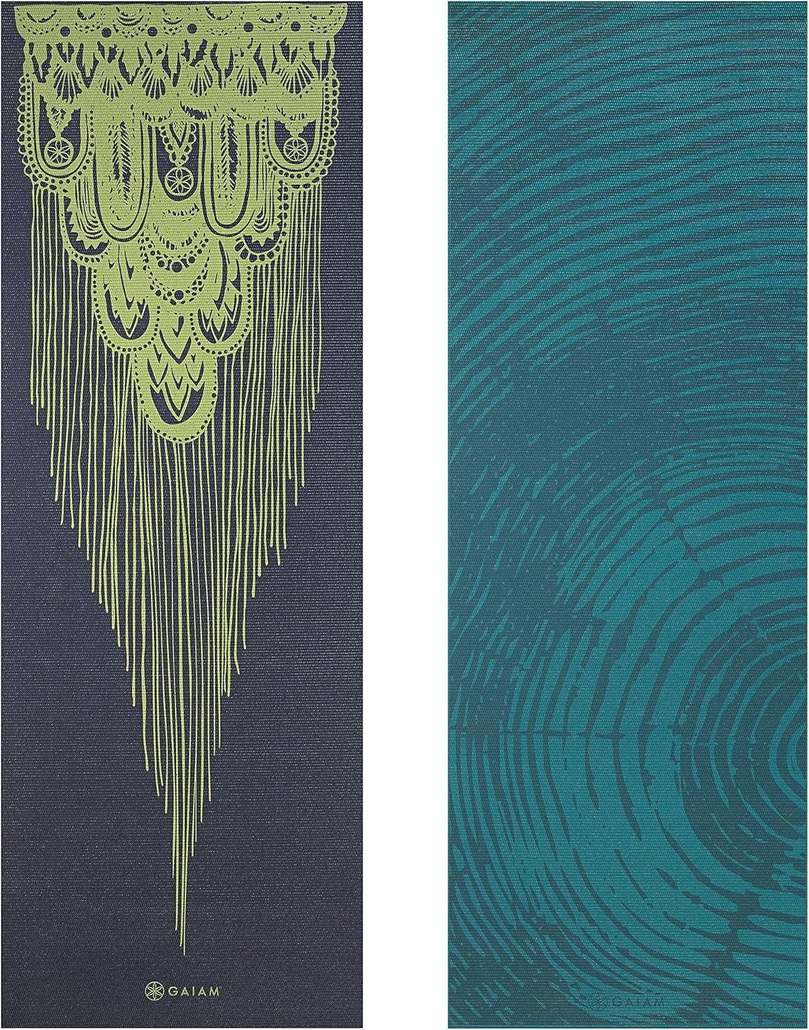 imageGaiam Yoga Mat Premium Print Reversible Extra Thick Non Slip Exercise ampamp Fitness Mat for All Types of Yoga Pilates ampamp Floor Workouts Vintage Tapestry 6mm