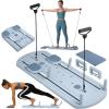 imageGaiam Compact Pilates Reformer Machine Dusty Blue  at Home Pilates Kit with Resistance Bands Handles Knee Pad and Workout Guide for Strength Flexibility and Core Training Easy Setup