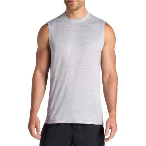 imageGaiam Mens Everyday Basic Muscle Tank Top Standard Fit Stretch Midweight MaterialSleet Heather