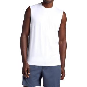 imageGaiam Mens Everyday Basic Muscle Tank Top Standard Fit Stretch Midweight MaterialStark White