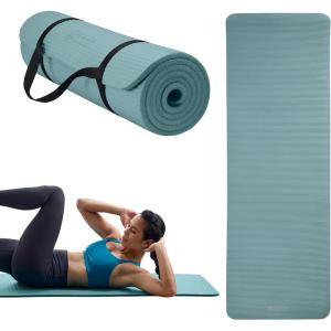 imageGaiam Essentials 25quot Thick 10mm Yoga ampamp Pilates Fitness ampamp Exercise Mat with EasyCinch Carrier Strap Cushion Support For Fitness and Gym WorkoutsBalsam