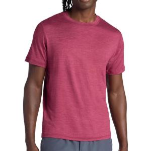 imageGaiam Mens Everyday Basic Crewneck Top Standard Fit Stretch Midweight MaterialBeet Heather