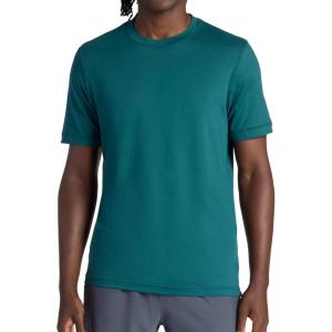 imageGaiam Mens Everyday Basic Crewneck Top Standard Fit Stretch Midweight MaterialDeep Teal
