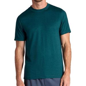 imageGaiam Mens Everyday Basic Crewneck Top Standard Fit Stretch Midweight MaterialDeep Teal Heather