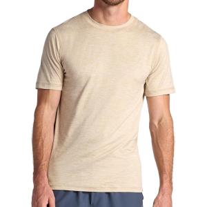 imageGaiam Mens Everyday Basic Crewneck Top Standard Fit Stretch Midweight MaterialTan