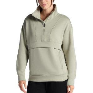 imageGaiam womens Popover Quarterzip Relaxed Cropped Fit Stretch Midweight MaterialSeagrass