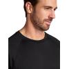 image:imageGaiam Mens Everyday Basic Raglan Top Standard Fit Stretch Midweight Jersey MaterialBlack