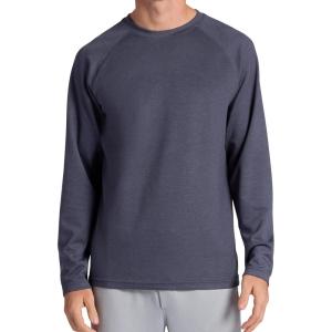 image:imageGaiam Mens Flow State Long Sleeve Crewneck Top Standard Fit Stretch Midweight MaterialCool Grey Heather