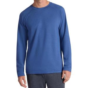 image:imageGaiam Mens Flow State Long Sleeve Crewneck Top Standard Fit Stretch Midweight MaterialTrue Navy