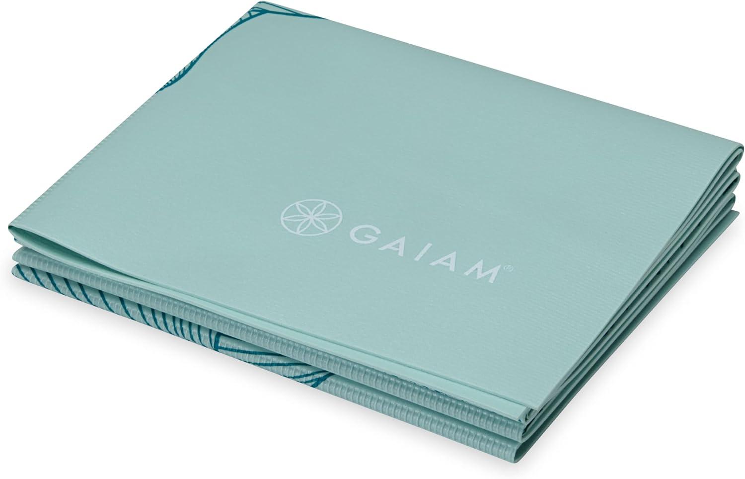 image:imageGaiam Yoga Mat  Folding Travel Fitness amp Exercise Mat  Foldable Yoga Mat for All Types of Yoga Pilates amp Floor Workouts 68L x 24W x 2mm ThickSerene Dahlias