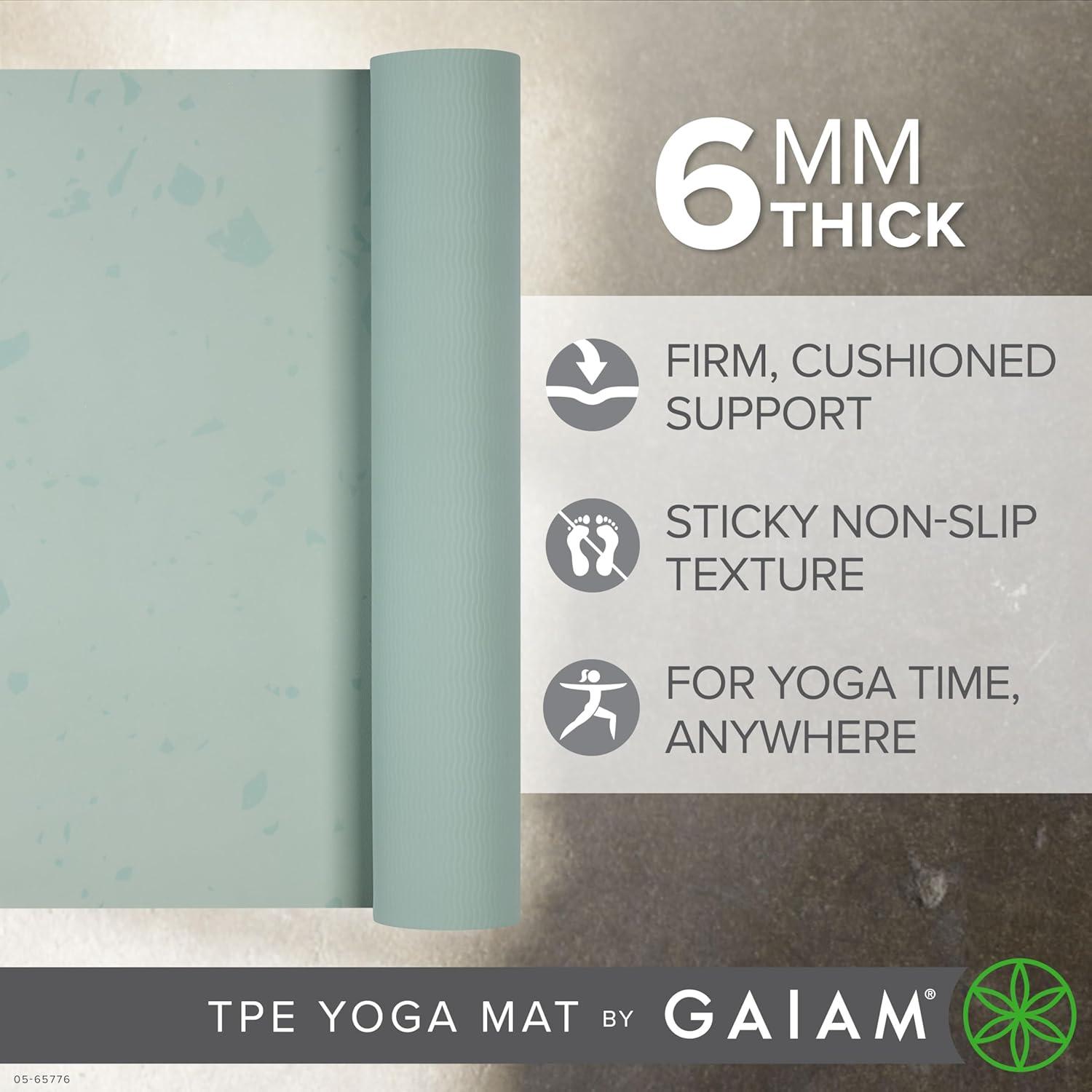 image:imageGaiam Yoga Mat Performance TPE Exercise amp Fitness Mat for All Types of Yoga Pilates amp Floor ExercisesSpeckle Sea Salt