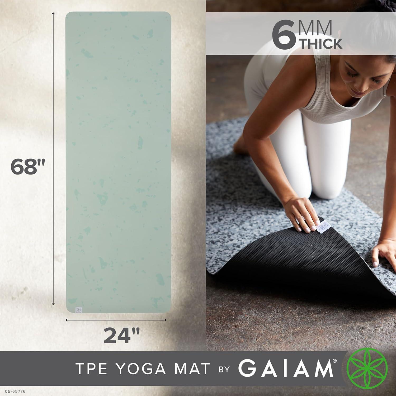 image:imageGaiam Yoga Mat Performance TPE Exercise amp Fitness Mat for All Types of Yoga Pilates amp Floor ExercisesSpeckle Sea Salt