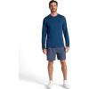 image:imageGaiam Mens Bliss Balance Long Sleeve Crewneck Top Standard Fit Stretch Midweight MaterialBlue Wing Teal Heather  Intent