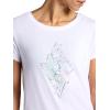 image:imageGaiam Womens Mindful Flower Graphic Crewneck TShirt Relaxed Fit Stretch Lightweight Material Curved HemBright White  Diamond