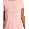 image:imageGaiam Womens Mindful Flower Graphic Crewneck TShirt Relaxed Fit Stretch Lightweight Material Curved HemCandlelight Peach  Diamond