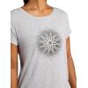 image:imageGaiam Womens Mindful Flower Graphic Crewneck TShirt Relaxed Fit Stretch Lightweight Material Curved HemLight Grey Heather  Moon