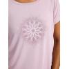 image:imageGaiam Womens Mindful Flower Graphic Crewneck TShirt Relaxed Fit Stretch Lightweight Material Curved HemSea Fog  Moon