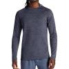 image:imageGaiam Mens Power Long Sleeve Crewneck Top Standard Fit Stretch Heavyweight Fleece MaterialEbony Heather