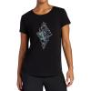 image:imageGaiam Womens Mindful Flower Graphic Crewneck TShirt Relaxed Fit Stretch Lightweight Material Curved HemBlack Tap Shoe  Diamond