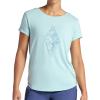 image:imageGaiam Womens Mindful Flower Graphic Crewneck TShirt Relaxed Fit Stretch Lightweight Material Curved HemBlue Haze  Diamond