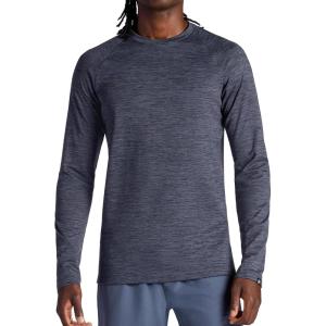image:imageGaiam Mens Power Long Sleeve Crewneck Top Standard Fit Stretch Heavyweight Fleece MaterialEbony Heather