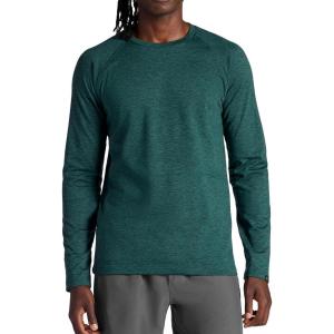 image:imageGaiam Mens Power Long Sleeve Crewneck Top Standard Fit Stretch Heavyweight Fleece MaterialPine Grove Heather