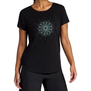 image:imageGaiam Womens Mindful Flower Graphic Crewneck TShirt Relaxed Fit Stretch Lightweight Material Curved HemBlack Tap Shoe  Moon