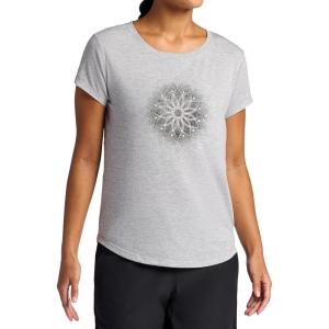 image:imageGaiam Womens Mindful Flower Graphic Crewneck TShirt Relaxed Fit Stretch Lightweight Material Curved HemLight Grey Heather  Moon