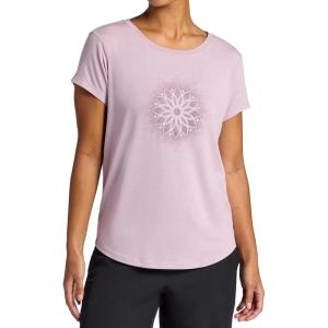image:imageGaiam Womens Mindful Flower Graphic Crewneck TShirt Relaxed Fit Stretch Lightweight Material Curved HemSea Fog  Moon