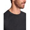 image:imageGaiam Mens Everyday Basic Raglan Top Standard Fit Stretch Midweight Jersey MaterialBlack Heather