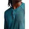 image:imageGaiam Mens Long Sleeve Henley Shirt Standard Fit Stretch Midweight MaterialDeep Teal Heather  Commuter
