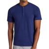 image:imageGaiam Mens Bliss Balance Short Sleeve Henley TopMedieval Blue