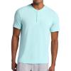 image:imageGaiam Mens Bliss Balance Short Sleeve Henley TopPastel Turq