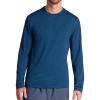 image:imageGaiam Mens Long Sleeve Crewneck Top Standard Fit Stretch Midweight MaterialBlue Wing Teal Heather  Intent
