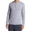 image:imageGaiam Mens Long Sleeve Henley Shirt Standard Fit Stretch Midweight MaterialSleet Heather  Bliss Balance