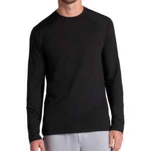 image:imageGaiam Mens Long Sleeve Crewneck Top Standard Fit Stretch Midweight MaterialBlack  Bliss Balance