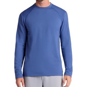 image:imageGaiam Mens Long Sleeve Crewneck Top Standard Fit Stretch Midweight MaterialTrue Navy  Bliss Balance