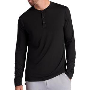 image:imageGaiam Mens Long Sleeve Henley Shirt Standard Fit Stretch Midweight MaterialBlack  Bliss Balance
