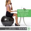 image:imageGaiam Balance Ball Chair  NoRoll Ergonomic Office Chair amp Yoga Ball Chair for Home Office Desk with Exercise Guide Easy Installation Ball Pump and Builtin Stability Legs 255 in 65 cm  Blue65cm Pack of 2