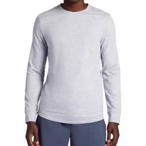 image:imageGaiam Mens Breathe Ease Long Sleeve Crewneck Top Standard Fit Stretch Heavyweight MaterialSleet Heather