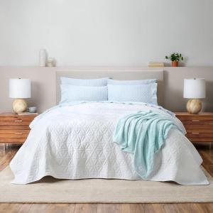image:imageGaiam Microfiber Quilt  Plain Weave Soft Brushed Finish Lightweight amp Easy Care Printed FullQueen Mandala BluesWhite