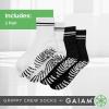 image:imageGaiam Grippy Crew Socks with Silicone Grip NonSlip Socks for Pilates Yoga Barre amp Dance  Cotton Blend  2Pack or 3Pack2 Pack  Black