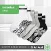 image:imageGaiam Grippy Crew Socks with Silicone Grip NonSlip Socks for Pilates Yoga Barre amp Dance  Cotton Blend  2Pack or 3Pack3 Pack  WhiteGreyBlack