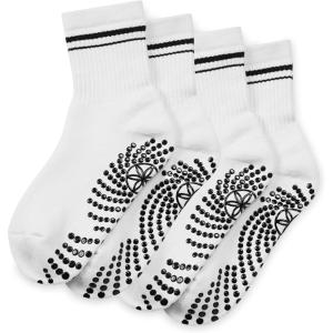 image:imageGaiam Grippy Crew Socks with Silicone Grip NonSlip Socks for Pilates Yoga Barre amp Dance  Cotton Blend  2Pack or 3PackWhite