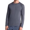 image:imageGaiam Mens Everyday Basic Long Sleeve Crewneck Top Standard Fit Stretch Midweight MaterialEbony Heather
