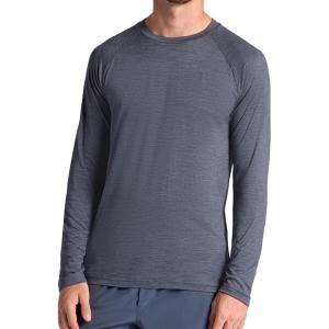 image:imageGaiam Mens Everyday Basic Long Sleeve Crewneck Top Standard Fit Stretch Midweight MaterialEbony Heather