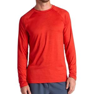 image:imageGaiam Mens Everyday Basic Long Sleeve Crewneck Top Standard Fit Stretch Midweight MaterialMolten Lava Heather