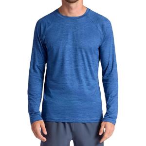 image:imageGaiam Mens Everyday Basic Long Sleeve Crewneck Top Standard Fit Stretch Midweight MaterialTrue Navy Heather