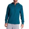 image:imageGaiam Mens Serenity Flow Long Sleeve Cowl Neck Quarterzip Hoodie Standard Fit Stretch Midweight MaterialSubmerged Heather